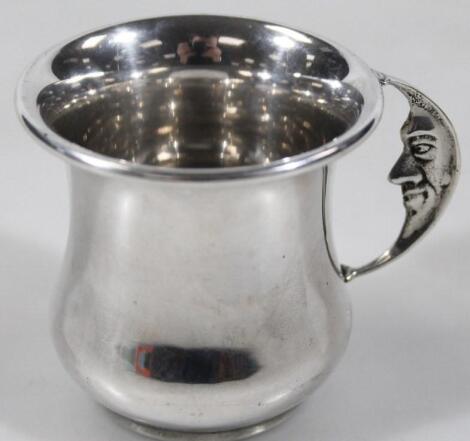 A 20thC silver plated christening mug