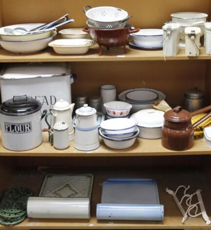 Various enamel wares etc.