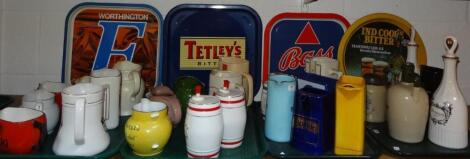 Various breweriana advertising water jugs