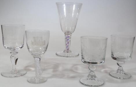 An Elizabeth II coronation wine glass