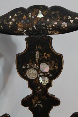 A late 19thC ebonised mother of pearl salon chair - 2