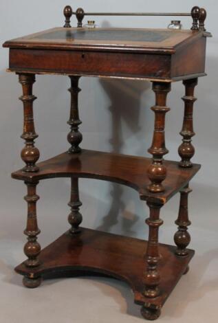 A late 19thC mahogany open Davenport desk