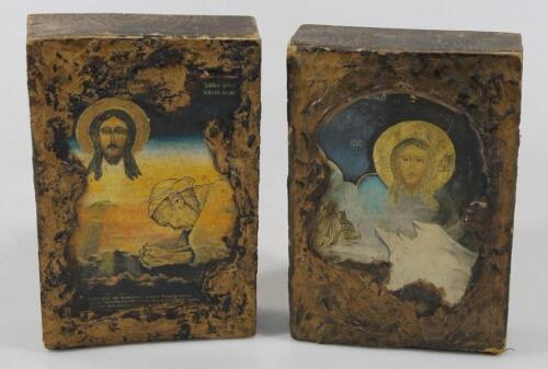 A 16thC style Continental religious wooden icon block