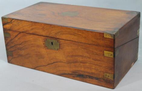 A mid 19thC walnut writing box