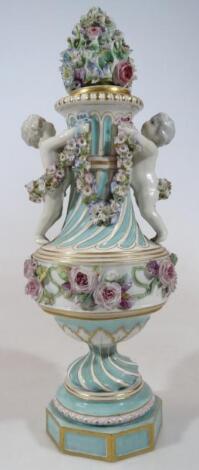 A 19thC continental Sevres style porcelain centrepiece