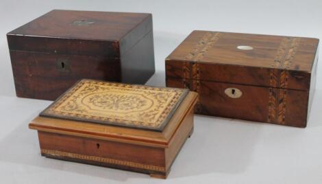 A 19thC mahogany jewellery box