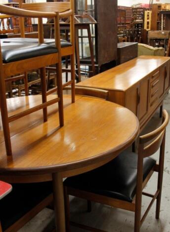 A 1960's teak G Plan style dining room suite