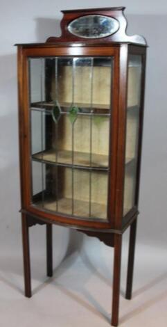 An Edwardian mahogany and boxwood strung display cabinet