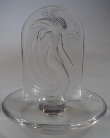 A modern Lalique Zodiac style dish