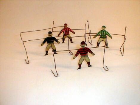 A set of lithographed tin plate early footballers