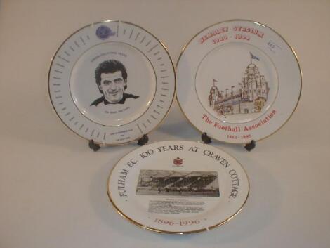 Various football commemorative wall plates