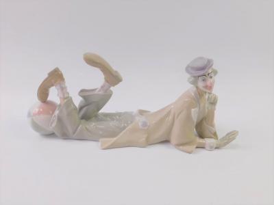 A Lladro porcelain figure of a clown