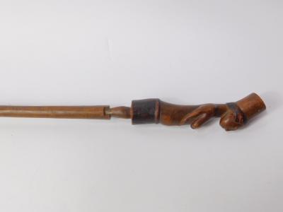 An African tribal staff carved with a fertility figure