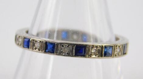 A sapphire and diamond full eternity ring