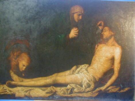 17thC Spanish School (after Jusepe de Rivera). Lamentation over the body of Christ