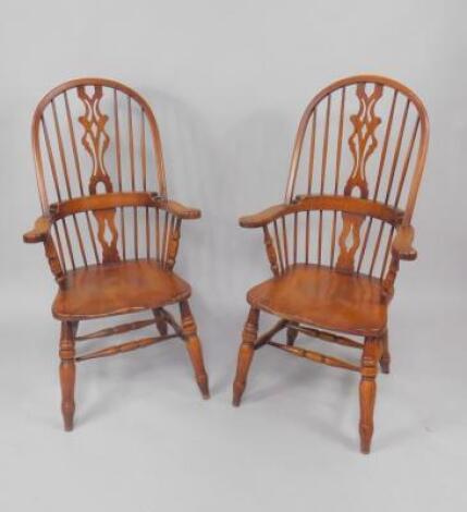 A set of four oak Windsor armchairs