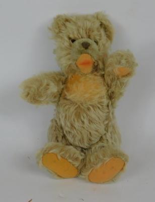 A Schwika mid 20thC open mouthed Teddy bear