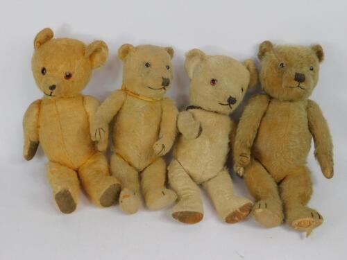 Two early 20thC straw filled Teddy bears