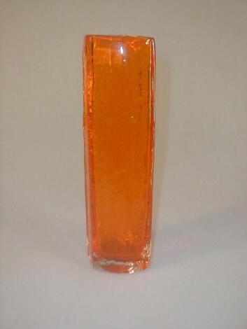 A Whitefriars tangerine cucumber vase designed by Geoffrey Baxter