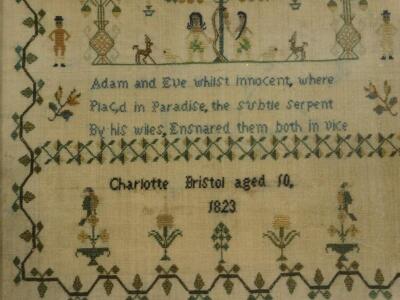 An early 19thC wall work sampler - 2