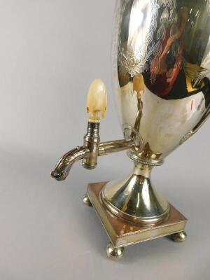 A 19thC silver plated two handled tea urn in Adam's style - 2