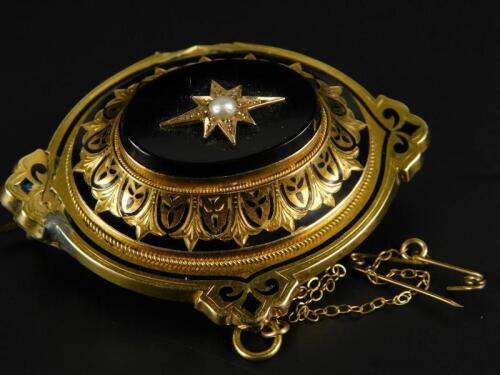 A Victorian mourning brooch