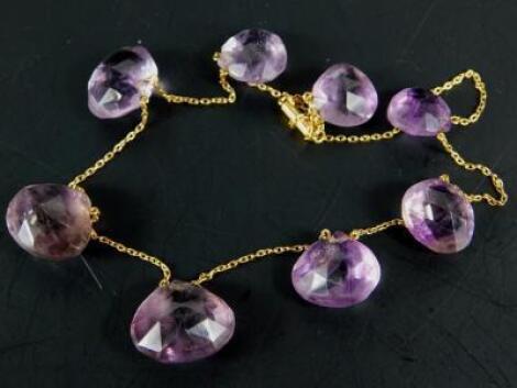 An amethyst necklace