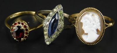 Three dress rings