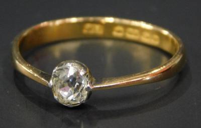 A 22ct gold solitaire ring