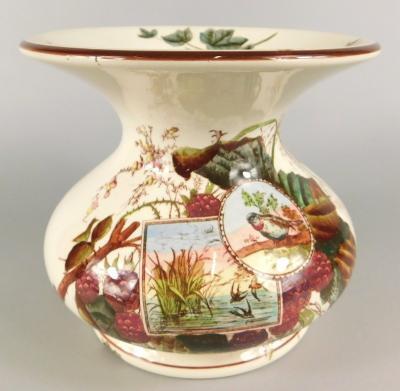 A Victorian pottery spittoon