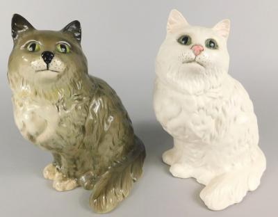 Two Beswick seated cats