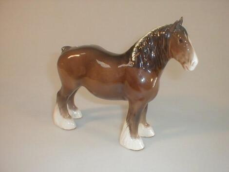 A Beswick Shire Mare, brown gloss, model 818, designed by Arthur Gredington, 8£" high