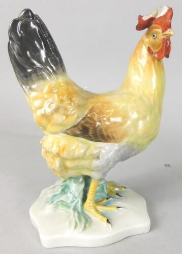 A Herend porcelain model of a cockerel