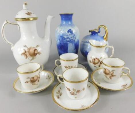 A Royal Copenhagen porcelain part coffee service