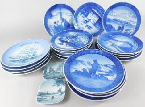 Various Royal Copenhagen calendar plates etc.