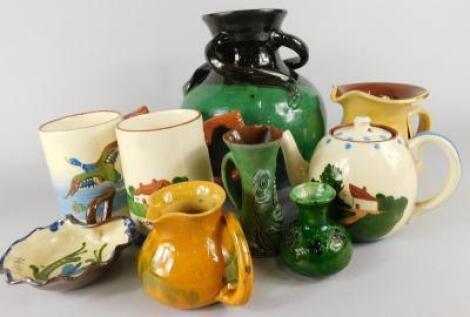 A quantity of Devon pottery