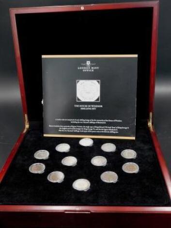 A London Mint Office House of Windsor shilling set