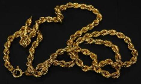 A 9ct gold rope twist chain