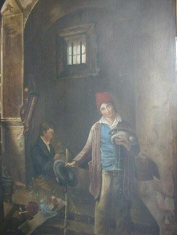 Early 19thC European School. Street performers in a cell