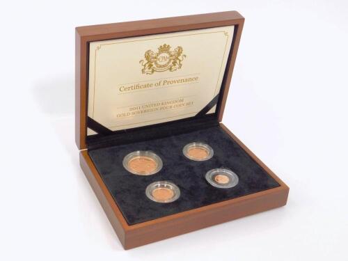 A gold proof sovereign four coin collection set 2011