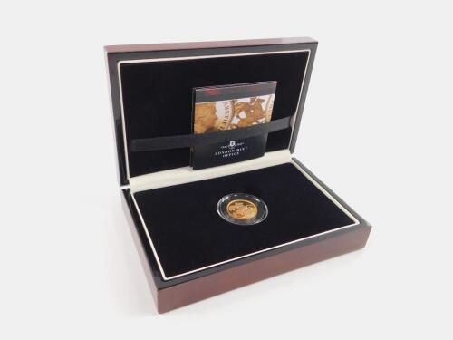 An Elizabeth II gold proof sovereign 2015