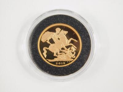 An Elizabeth II gold proof sovereign 2015 - 2