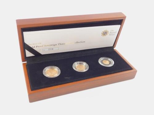 A gold proof three coin collection 2012