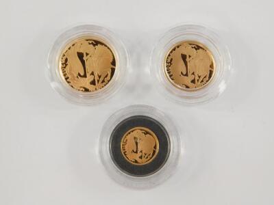 A gold proof three coin collection 2012 - 2