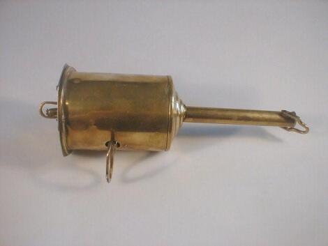 A Victorian brass roasting jack with key and spit