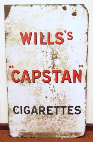 An early 20thC Will's Capstan cigarettes enamel advertising sign