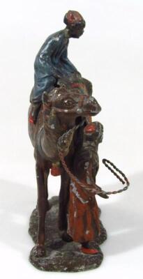 A very late 19thC Austrian cold painted bronze figure group - 4