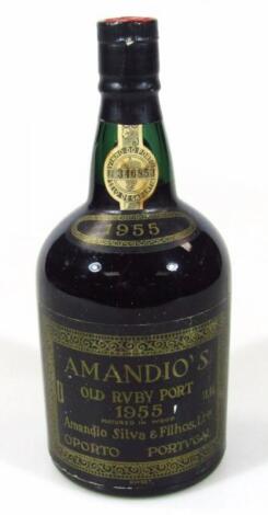 A bottle of 1955 Amandio's Old Ruby port