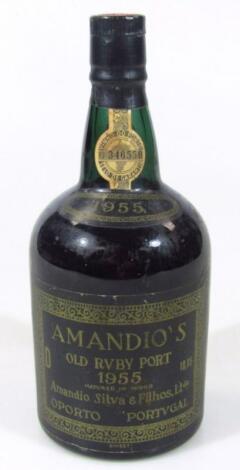 A bottle of 1955 Amandio's Old ruby port