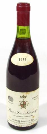 A bottle of 1973 Nuits-Saint-Georges Dubois Robert & Fils